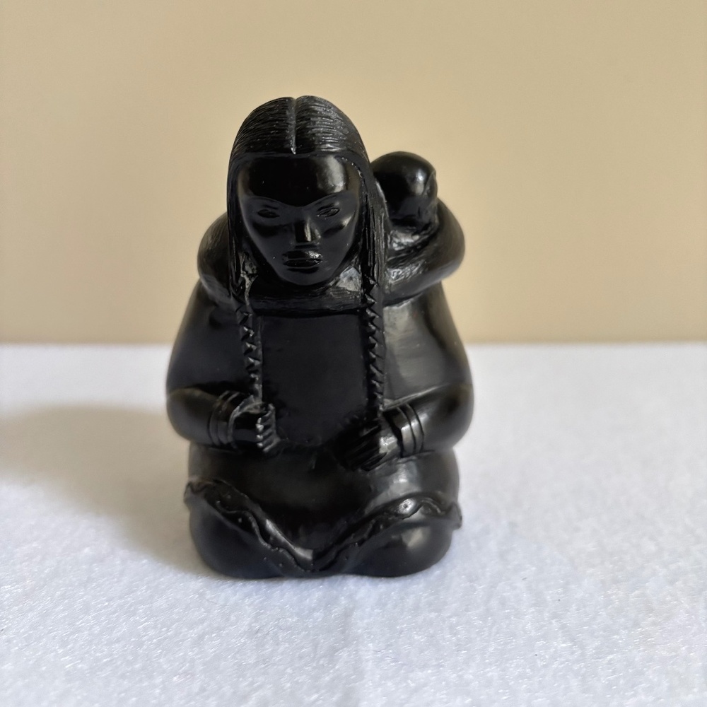 Boma Eskimo Woman Carrying Child on Back